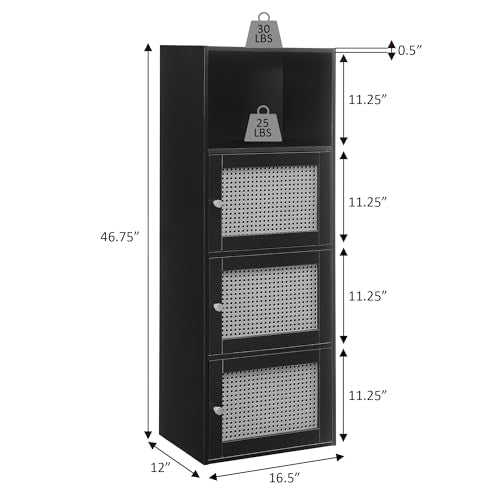 Xtra Storage Boho Weave 3 Door Cabinet 16.5"