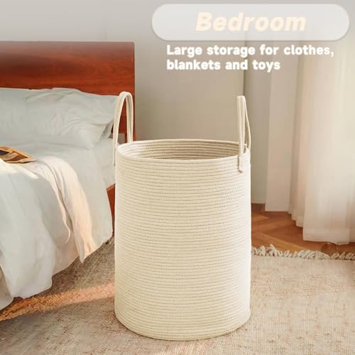 60L Cotton Rope Laundry Basket Hamper