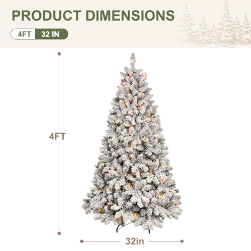 4 ft Prelit Flocked Christmas Tree