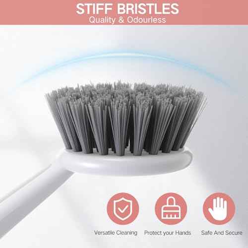 12 Pack Long Handle Dish Scrub Brush Stiff Bristles (12 Count)