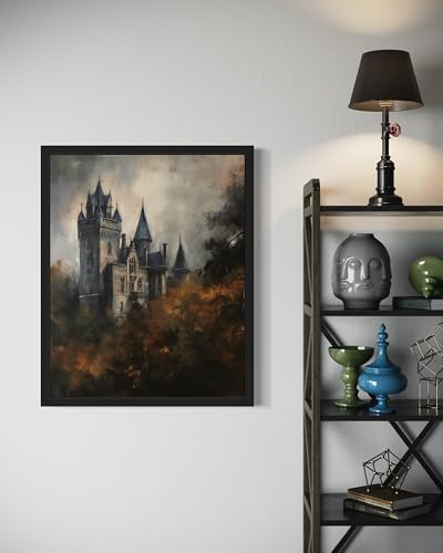Old Castle Black Framed Poster Art Print