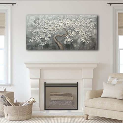 White Flower Wall Decor Living Room Decor Bedroom Decor Aesthetic Hand