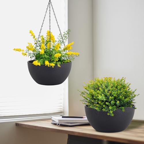 10 inch Hanging Planters for Indoor Outdoor Plants (2 Count)