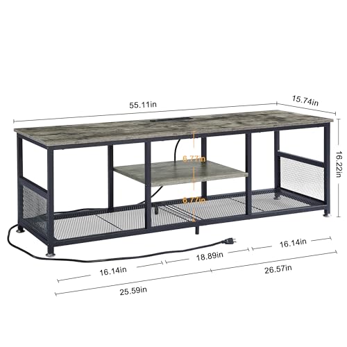 TV Stand with Power Outlets for Televisions up to 65Inch