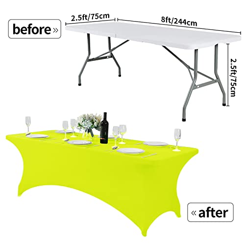 Spandex Table Cover for 8FT or 4ft or 6ft Table Universal Fitted Stretch Tablecloth for Party