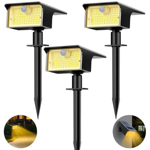 3 Pack 62 LED Solar Spot Lights Outdoor Motion Sensor with 3 Modes (3 Count)