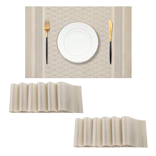 Stardust Yellow Placemats Set of 12 (12 Count)