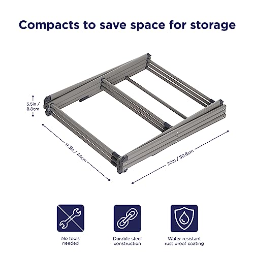 3 Tier Expandable Collapsing Foldable Laundry Rack for Air Drying Clothing