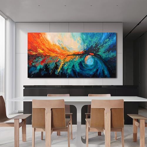 Canvas Wall Art Decor Large Wall Art Pictures For Living Room Blue Green Wall Art Canvas Abstract Art Work Colorful Abstract Wall Art Decor Prints For Bedroom Office Kitchen Wall Decor 29" x 58"