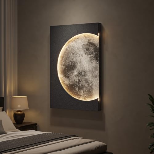 Large 3D LED Moon Wall Art