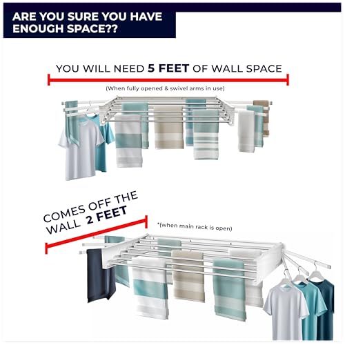 Wall Mounted Clothes Drying Rack Foldable w