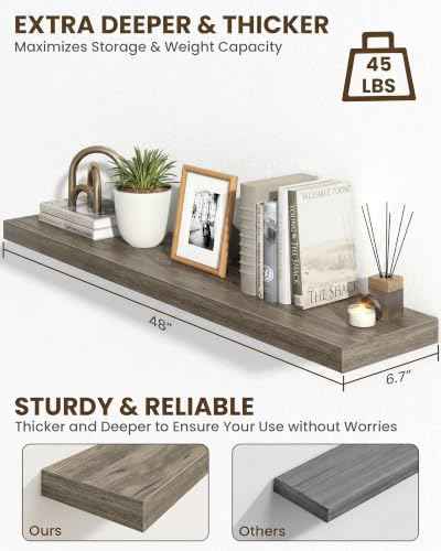 48" Floating Shelves for Wall (2 Count)