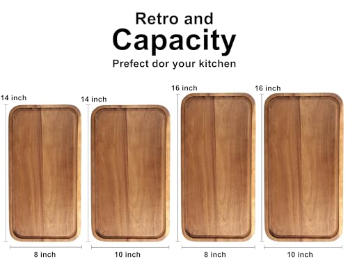Large Wooden Tray Acacia Wood Charcuterie Boards Party Food Serving Platter