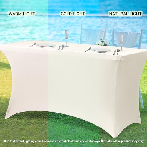 4ft Stretch Spandex Table Cover for Folding Tables (2 Count)