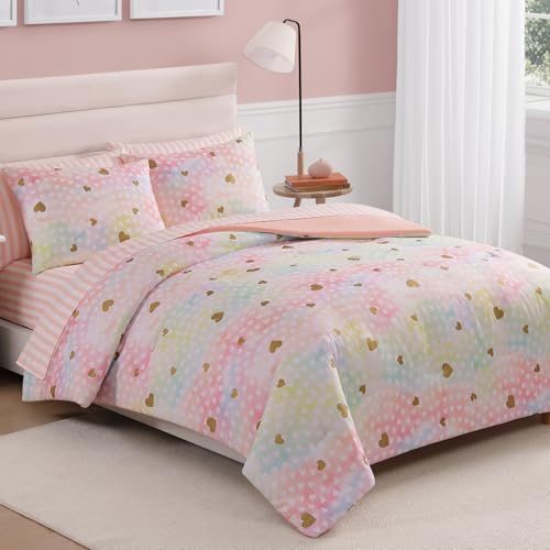 Twin Comforter Set with Sheets for Girls (5 Count)