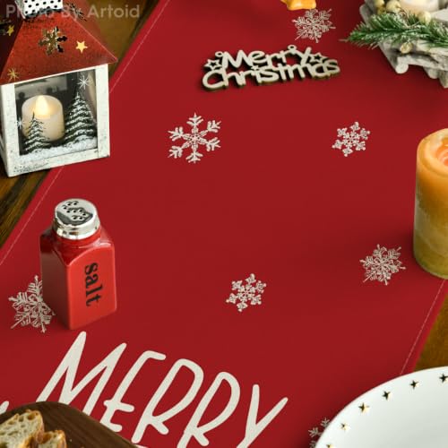 Red Xmas Trees Table Runner Home Party Decor 13x90 Inch