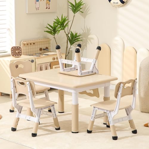 Height Adjustable Kids Table and Chairs