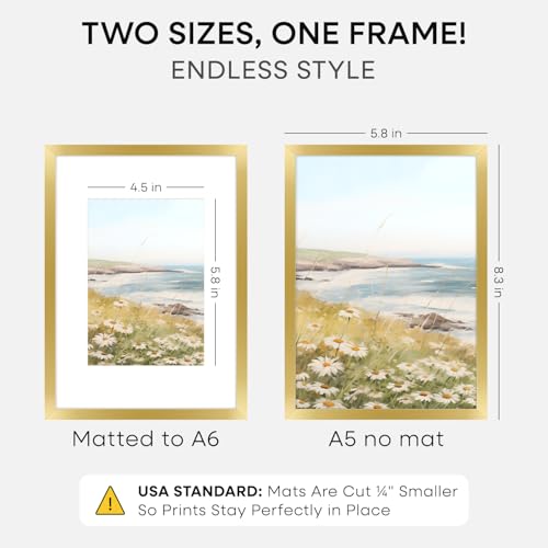 A5 Gold Picture Frame