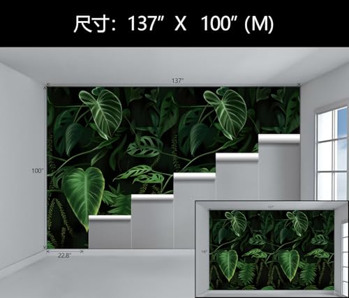 Gree Tropical Plant Leaf Peel and Stick Wallpaper Mural for Bathroom