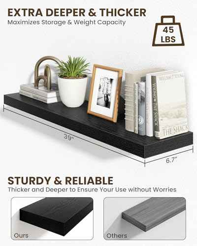 40" Floating Shelves for Wall (2 Count)