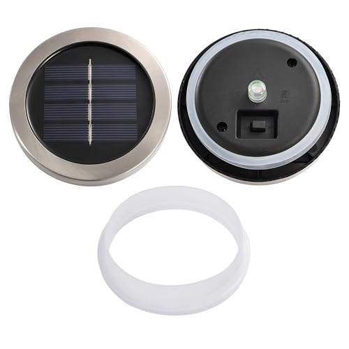 Gift for her him 2 Pack Solar Lanterns Waterproof Outdoor Iridescent Heavy Crackle Glass a Big LED Stainless Steel Lid 215% Solar for Women Mom Grandma Outdoor Table Lamps Garden Backyard Decor (2 Count)