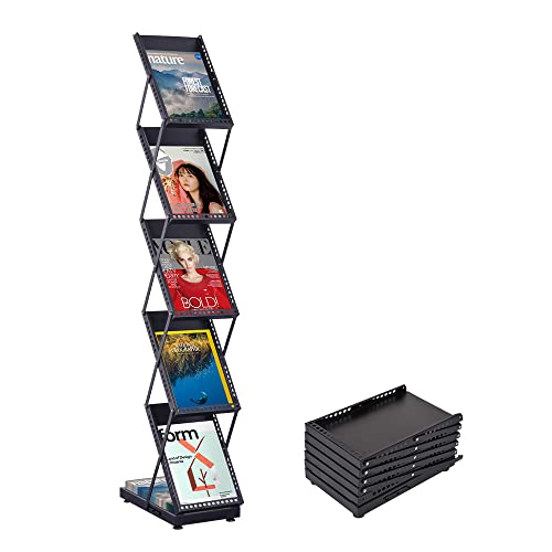 brochure display stand&Foldable Magazine Rack with 5 Pockets for Exhibition and Trade Show