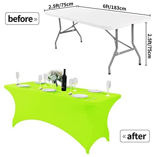 Spandex Table Cover for 6Ft or 4fT or 8ft Table Universal Fitted Stretch Tablecloth for Party