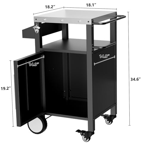 Outdoor Grill Cart with Storage and Wheels