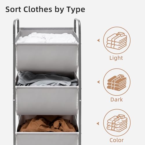 120 Liters Vertical Rolling Laundry Hamper