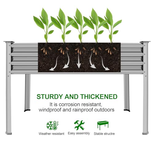 2 Pack Galvanized Raised Garden Bed with Legs (2 Count)