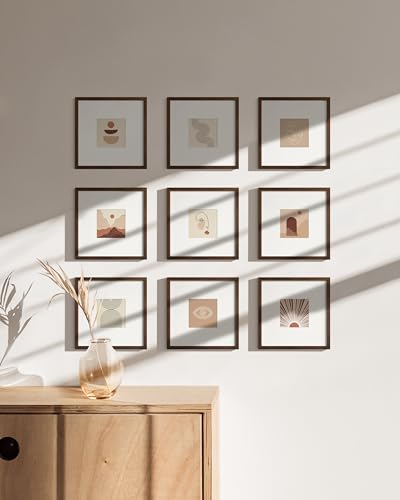 Walnut Oak Wood 8x8 Picture Frames