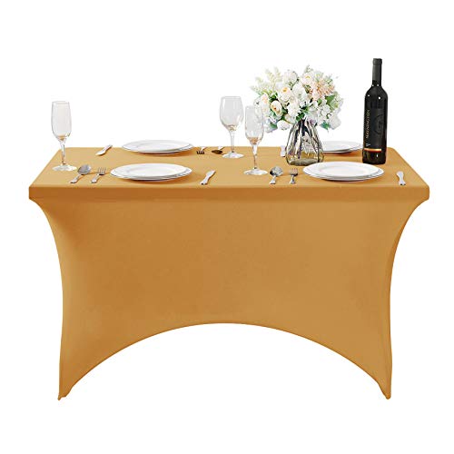 2Pack Spandex Table Cover for 4FT or 6ft or 8ft Table Universal Fitted Stretch Tablecloth for Party (2 Count)
