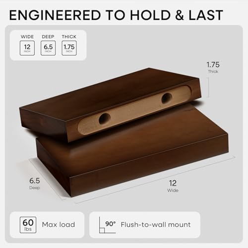 12 Inch Floating Shelves (4 Count)