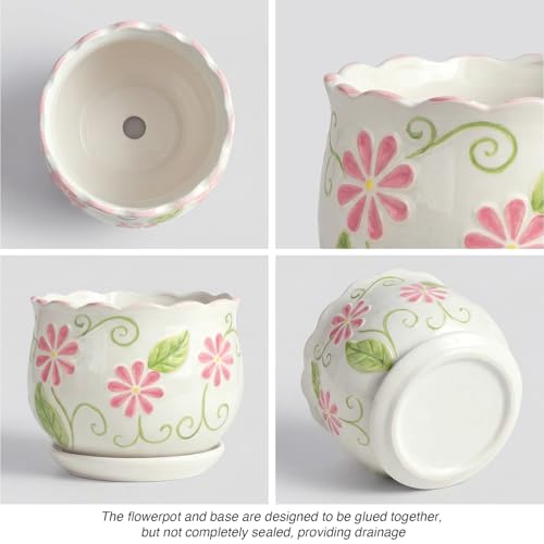 Pink Ceramic Flower Pots (3 Count)