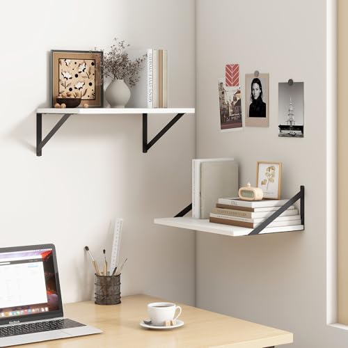 White Floating Shelves 18 Inch Long (2 Count)