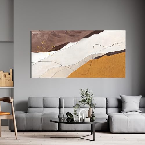 Abstract Canvas Art Wall Decor Brown Artwork for Walls Bedroom 24" X 48"
