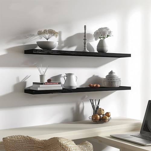 Wood Floating Shelves for Wall Decor (4 Count)