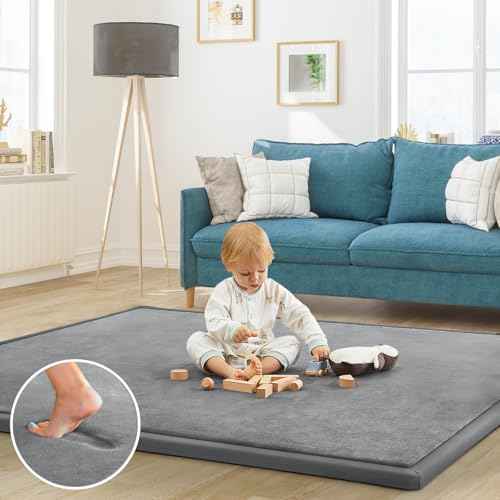 Baby Play Mat for Floor Nursery Rug Muscle Mat Area Rug Playroom Rug 59"x71" Playpen Mat Elastic Foam 1.3" Thick Crawling Mat for Babies
