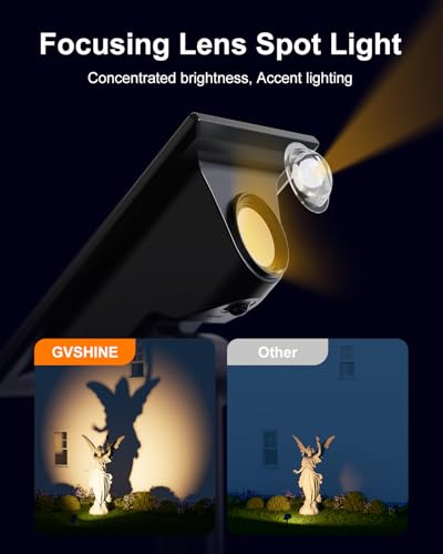 6 Pc Solar Power Spotlight Outdoor Waterproof Landscape with 3 Bright Modes (6 Count)
