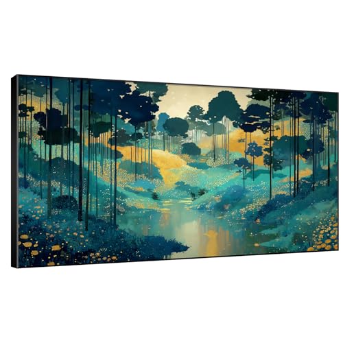 30"x60" Extra Large Framed Wall Art Whimsical Fantasy Forest