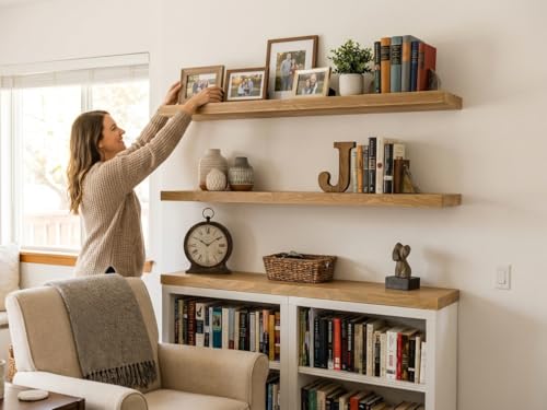72 inch Wooden Floating Shelves for Wall