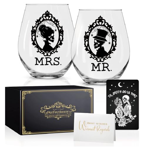 Skull Wine Glass 2 Piece with Gift Box
