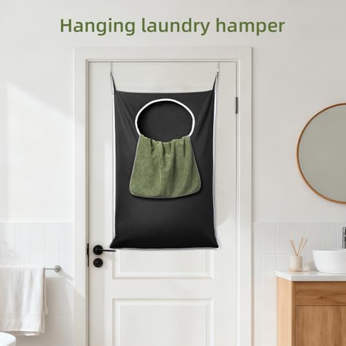 XL Black Door Hanging Laundry Hamper
