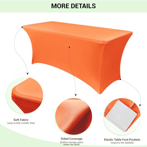 8ft Stretch Spandex Table Cover for Folding Tables (2 Count)