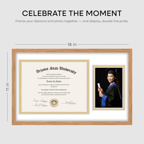 11x18 Natural Oak Diploma Frame