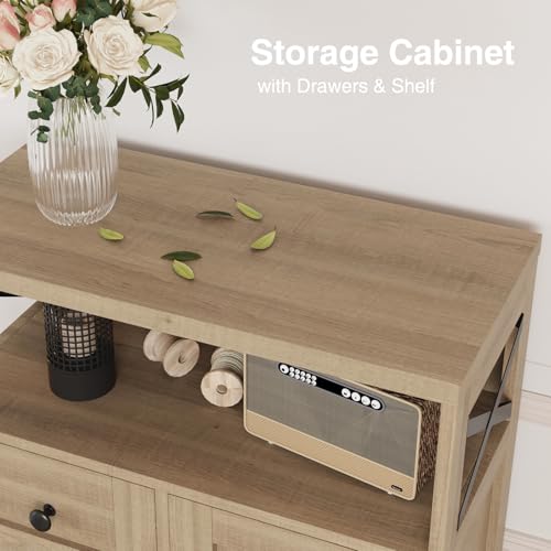 Farmhouse Accent Storage Cabinet with Drawers