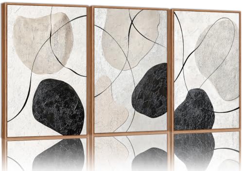 Black and White Framed Canvas Wall Art Set