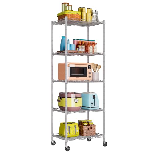 5 Wire Shelving Metal Storage Rack Adjustable Shelves