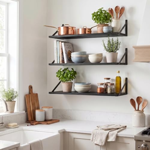 Black Floating Shelves 24 Inch Long