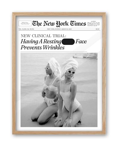 8x10in Funny Beach Girls Framed Newspaper Wall Art